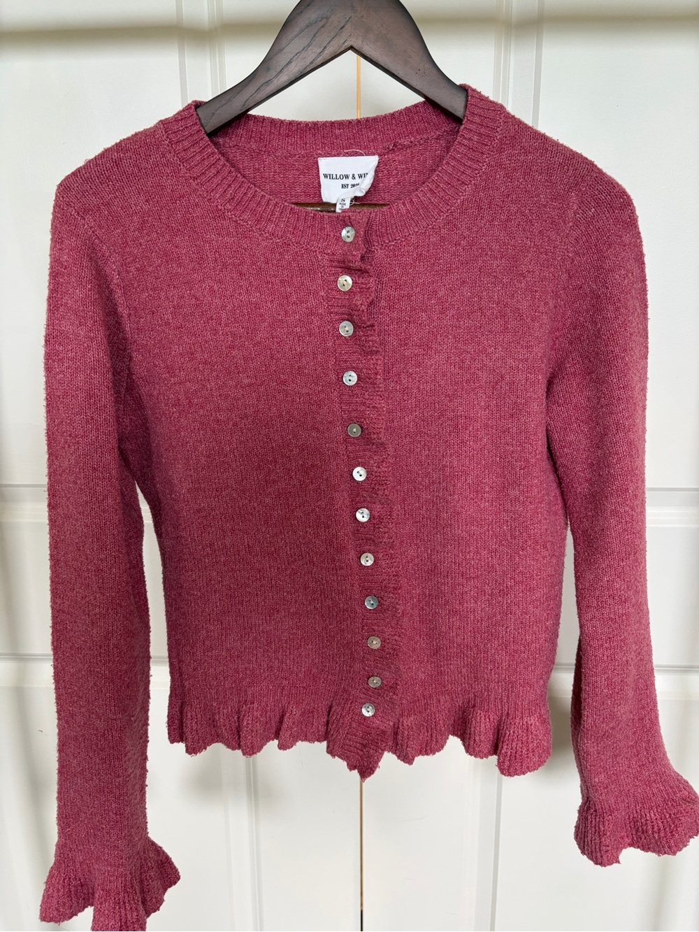Marshalls Pink Willow & Wind Button-Front Cardigan